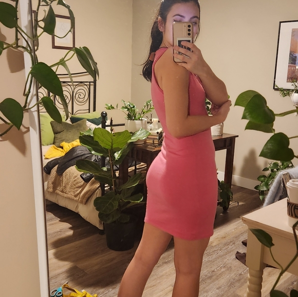 Bright pink Wilfred Free bodycon dress - Picture 2 of 8